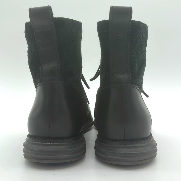 Cole Haan Mens Original Grand OS Cap Toe Laced Boots Black Leather Size 11.5 - Picture 6 of 12